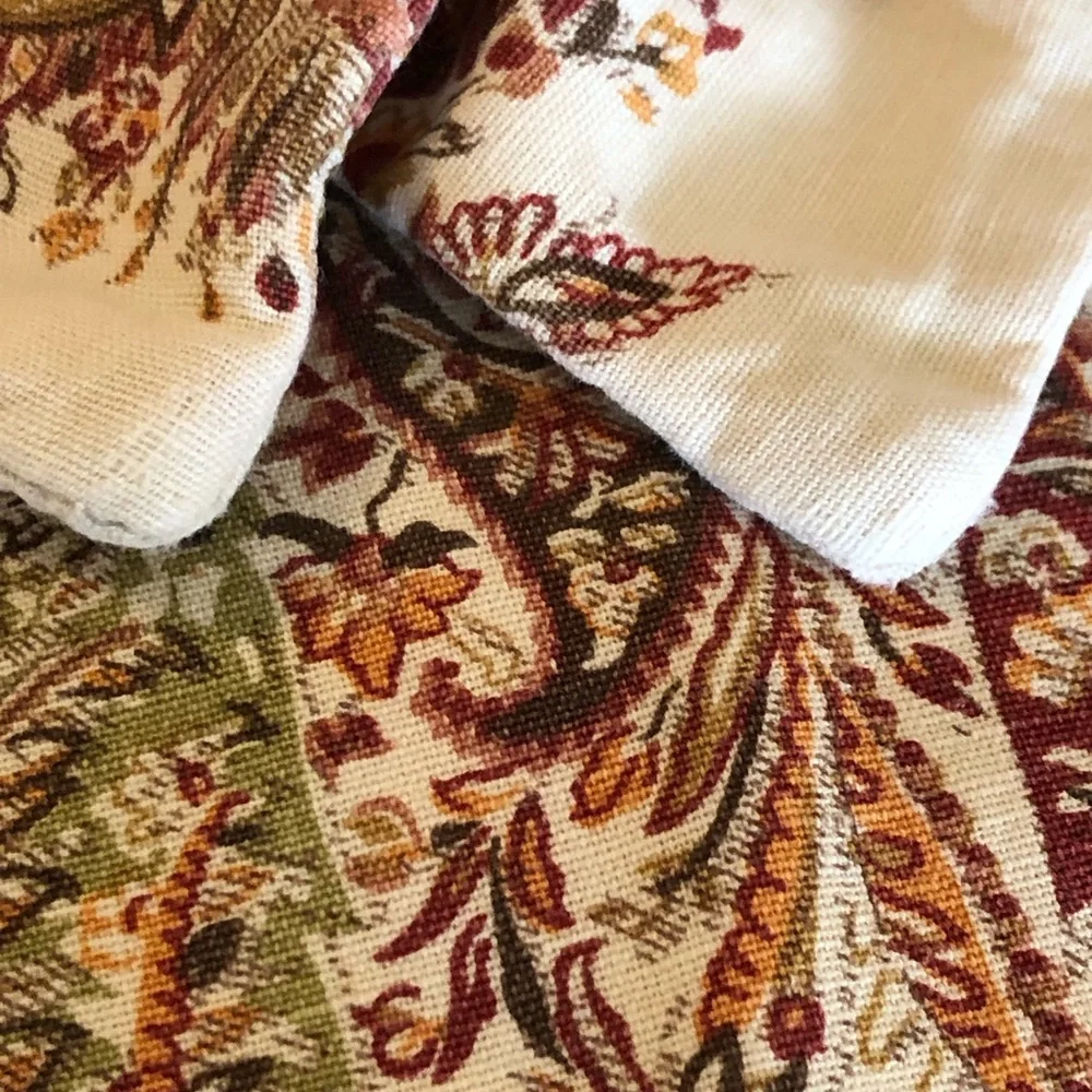 Pottery Barn Pillow Covers, Set of 2, 24 X 24, paisley floral, two sided print